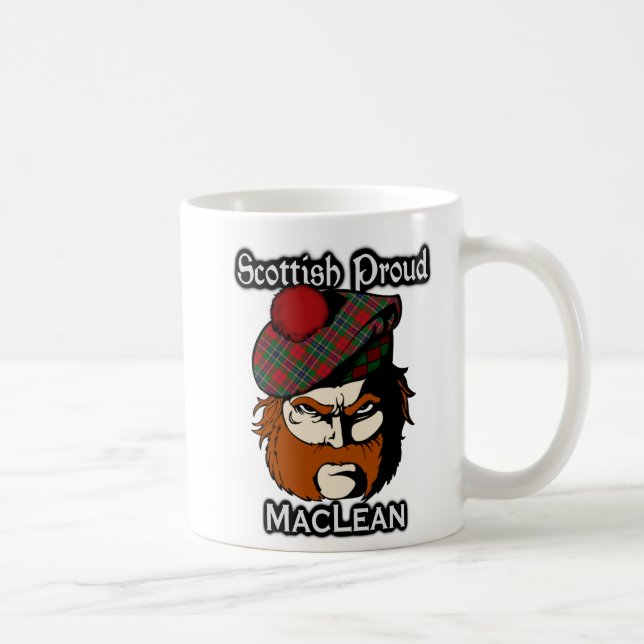 Taza De Café Escocés escocés del tartán de MacLean del clan (Derecha)