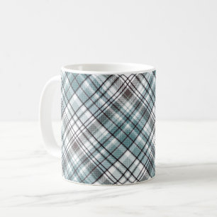 Taza De Café escocés, negro y blanco, tartán, elegante, clásico