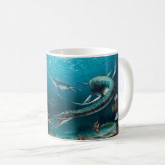 Taza De Café Escocia jurásica - vida acuática antigua