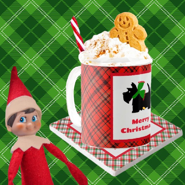 Taza De Café Escocia Terrier Juega Feliz Navidad (This looks so cozy and warm!)