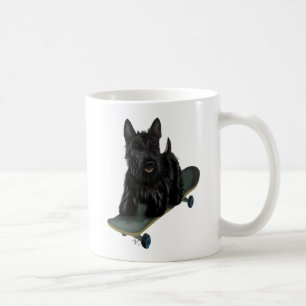 Taza De Café Escocia Terrier y Skateboard