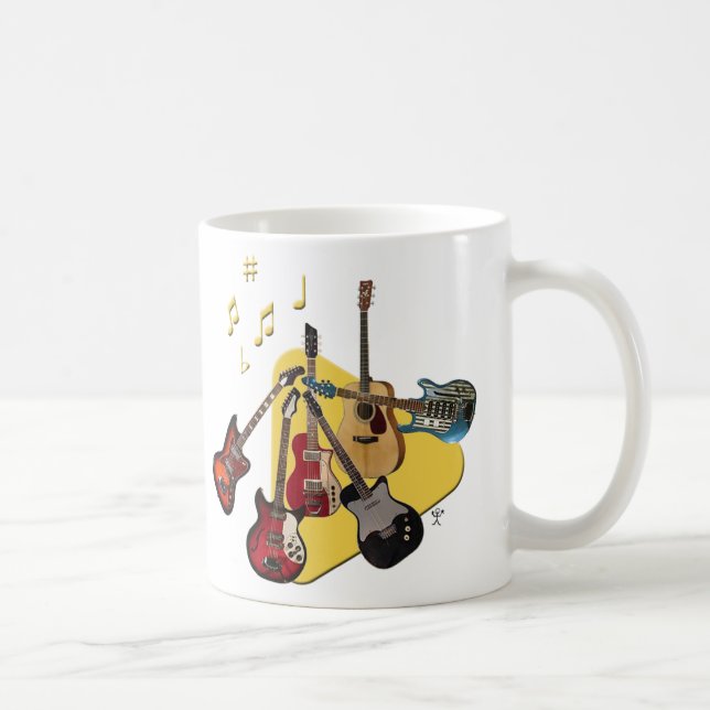 Taza De Café Escoja su guitarra (Derecha)