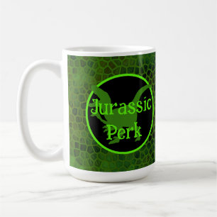 Taza De Café Escondite de Dinosaurio Verde Jurásico Perk 