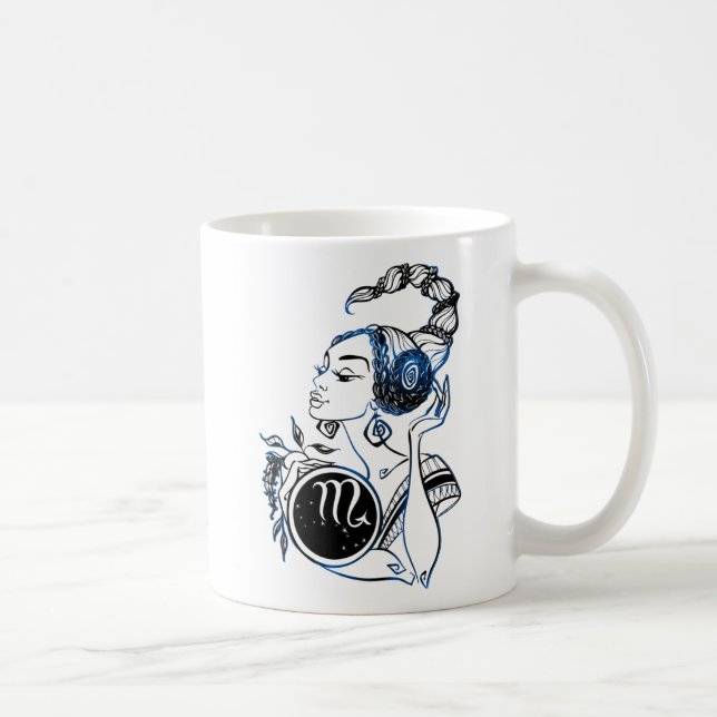Taza De Café Escorpio Art Deco Lady (Derecha)