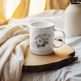 Taza De Café Escorpio Astrología Floral Geranio Zodiaco Cumplea