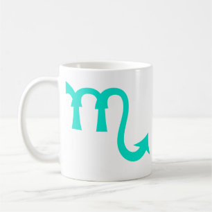 Taza De Café Escorpio en azul Verde azulado
