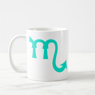 Taza De Café Escorpio en azul Verde azulado