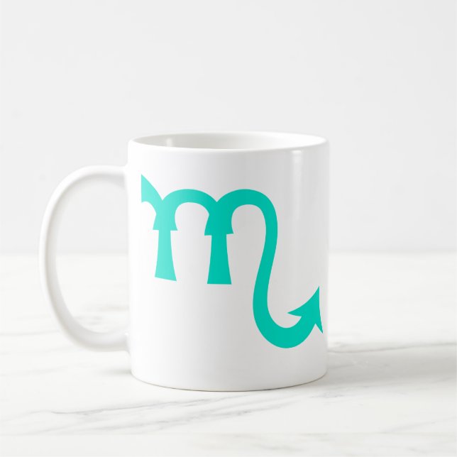 Taza De Café Escorpio en azul Verde azulado (Izquierda)