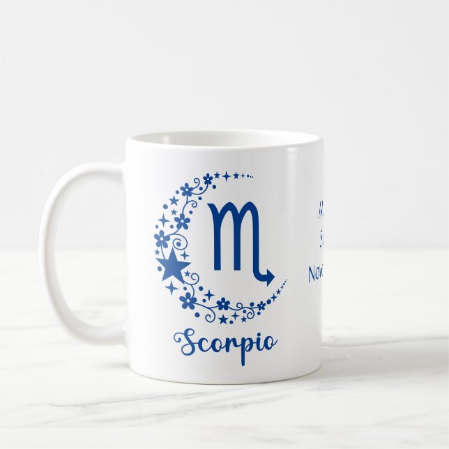 Taza De Café Escorpio Rótulo Zodiaco Astrología Cumpleaños Blan (Izquierda)