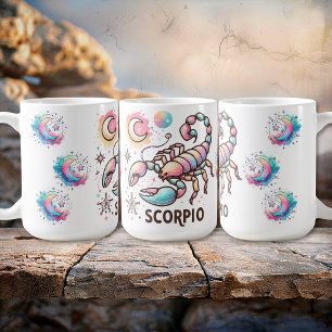 Taza De Café Escorpio Zodíaco Colorido Escorpión Astrología