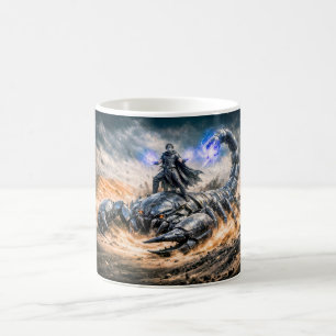 Taza De Café Escorpio Zodíaco con Guerrero y S Mecánico Gigante