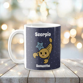Taza De Café Escorpio Zodiaco ilustrado lindo personalizado