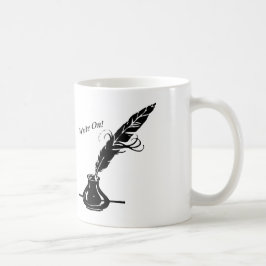 Taza De Café ¡Escriba encendido! Tinta de la canilla en una
