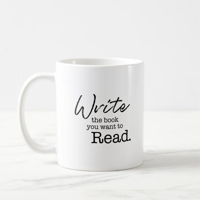 Taza De Café "Escribe el libro que quieres leer" personalizado (Izquierda)