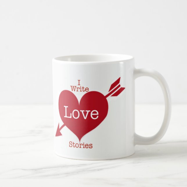 Taza De Café Escribo historias de amor de café Mug (Derecha)