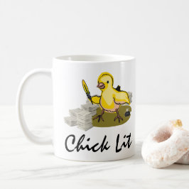 Taza De Café Escritor de luces de ladrillo con papel y plumas