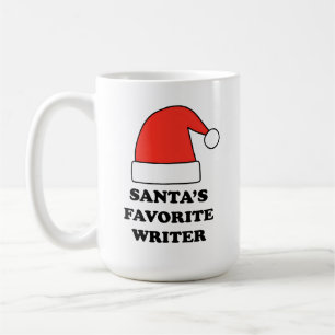 Taza De Café Escritor Favorito de Santa Personalizado
