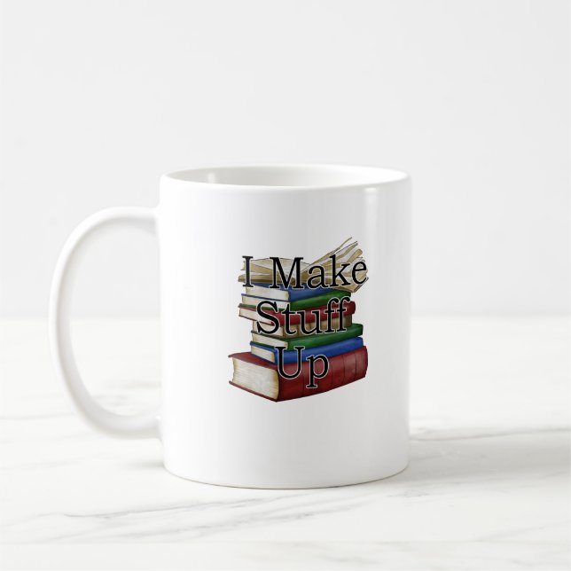 Taza De Café Escritor gracioso que escribe libros (Izquierda)