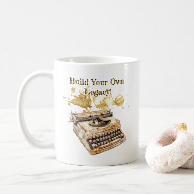 Taza De Café Escritora de autor "Construye tu propio legado" (Con donut)