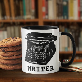 Taza De Café Escritora máquina de escribir antigua