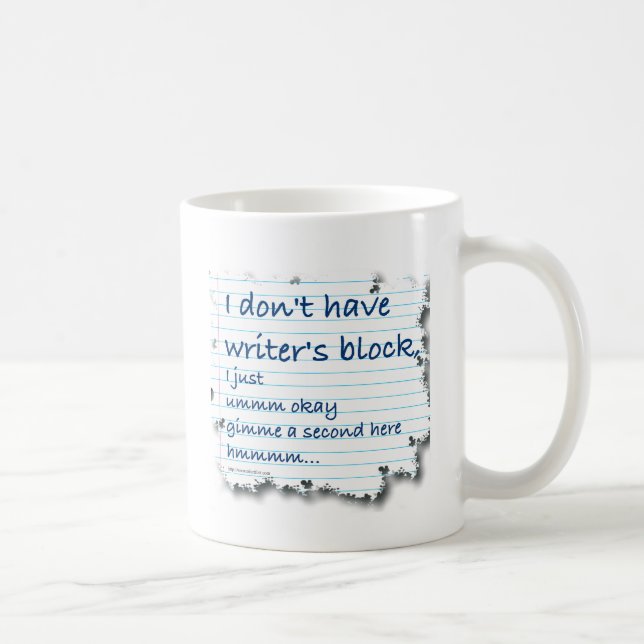 Taza De Café Escritores Bloquean Excusas (Derecha)