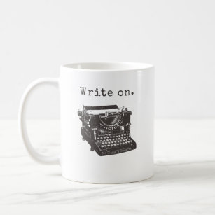 Taza De Café Escritores Coffee Mug, máquina de escribir, corazó