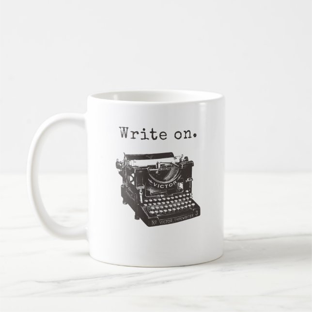Taza De Café Escritores Coffee Mug, máquina de escribir, corazó (Izquierda)