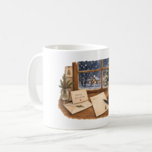Taza De Café Escritorio para Escribir Cartas de Navidad para Pa