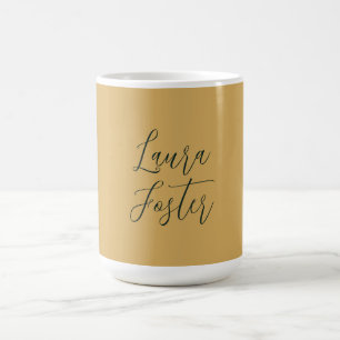 Taza De Café Escritura a mano clásica Nombre elegante Color dor