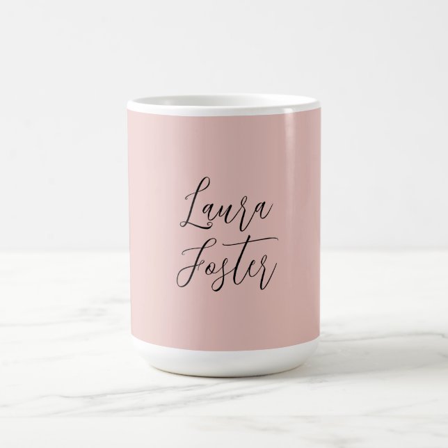 Taza De Café Escritura a mano clásica Nombre elegante Rosa Oro (Centro)