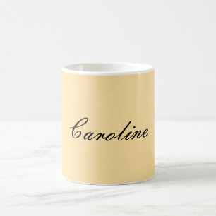 Taza De Café Escritura a mano clásica simple simple beige