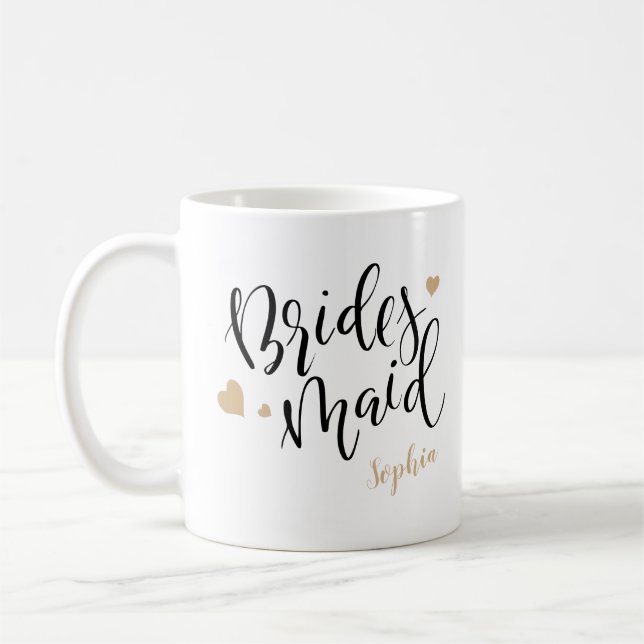 Taza De Café Escritura a mano personalizada para chicas de dama (Izquierda)