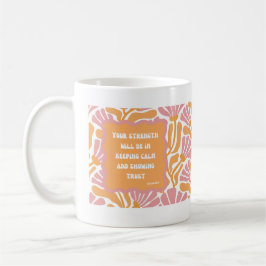 Taza De Café Escritura Biblia Verse Mustard Cita Floral Rosa