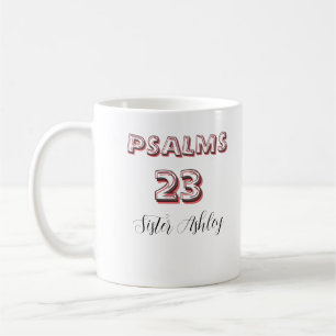 Taza De Café Escritura bíblica personalizada Salmos 23 Cristian