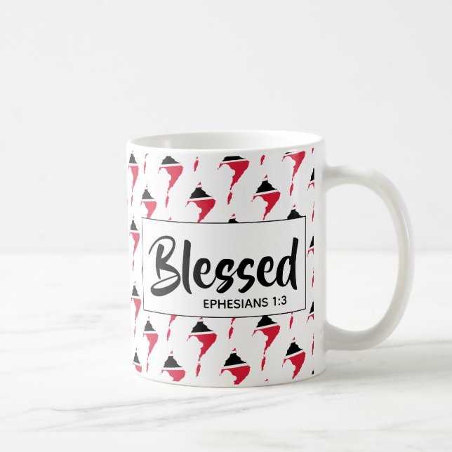 Taza De Café Escritura cristiana de efesios bendecidos en TRINI (Derecha)