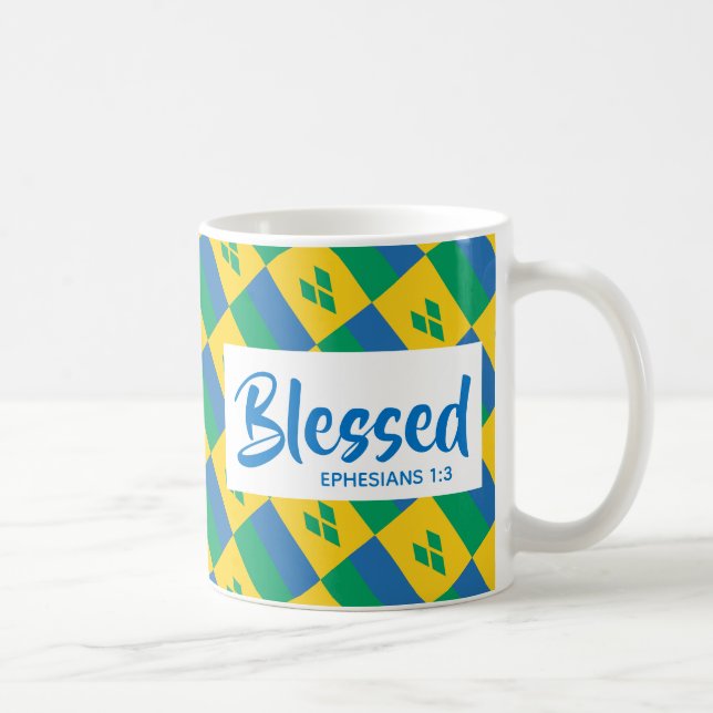 Taza De Café Escritura cristiana de hesianos bendecidos por ST  (Derecha)