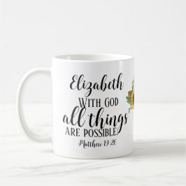 Taza De Café Escritura cristiana todas las cosas son posibles f