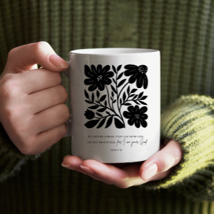 Taza De Café Escritura Floral Bíblica Cristiana Verse Inspiraci
