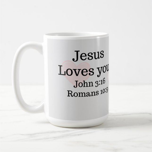 Taza De Café Escritura Jesús Te Ama (Izquierda)