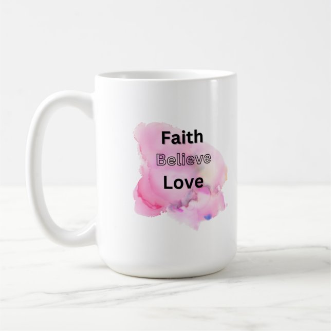 Taza De Café escritura simple fe creer en el amor (Izquierda)