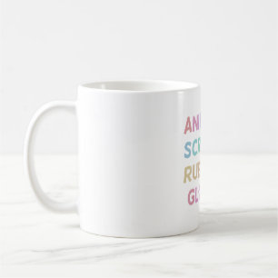 Taza De Café Escrutinio De Animales Y Guantes De Goma