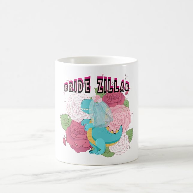 Taza De Café Escuadrón boda de novias de Mikitiez dinosaur (Centro)