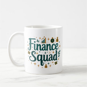Taza De Café Escuadrón de finanzas personalizado con nombre
