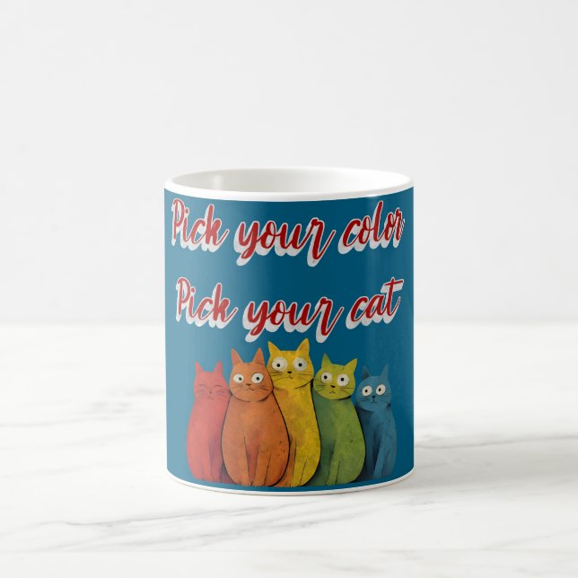 Taza De Café Escuadrón de gatos arcoiris - Ilustración de gatos