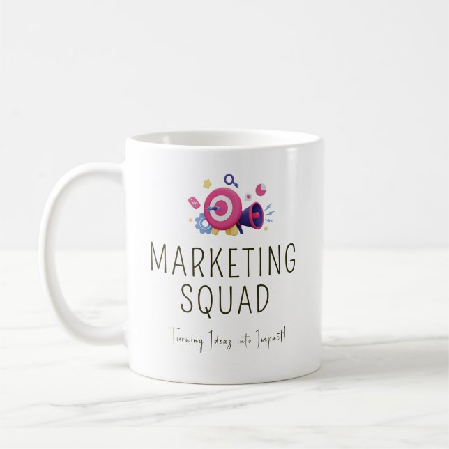 Taza De Café Escuadrón de marketing - Equipo personalizado (Izquierda)