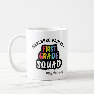 Taza De Café Escuadrón de profesores de primer grado de nombre 