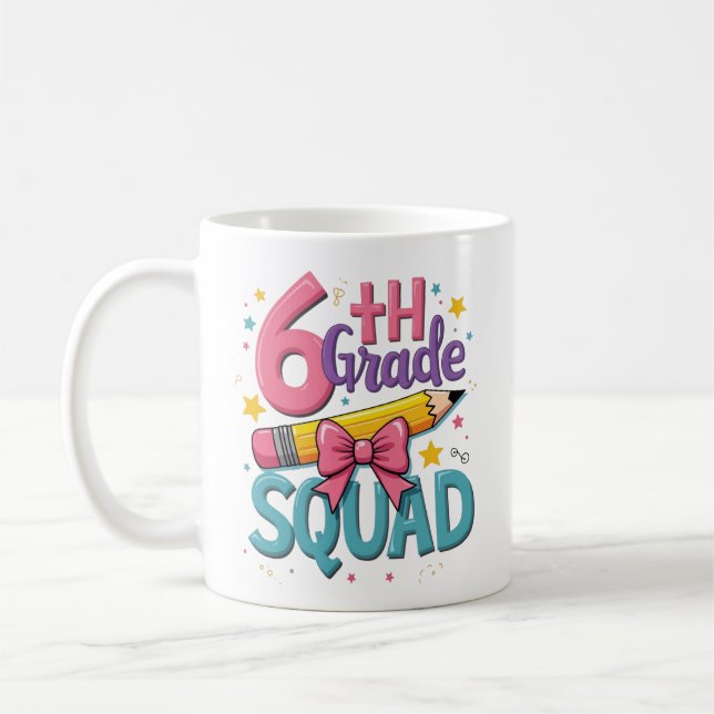 Taza De Café Escuadrón de sexto grado de vuelta a la escuela (Izquierda)