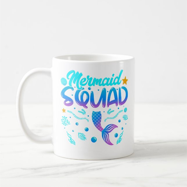 Taza De Café Escuadrón De Sirenas Del Cumpleaños (Izquierda)