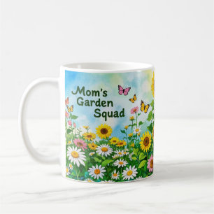 Taza De Café Escuadrón del Jardín Floral del Día de la Madre