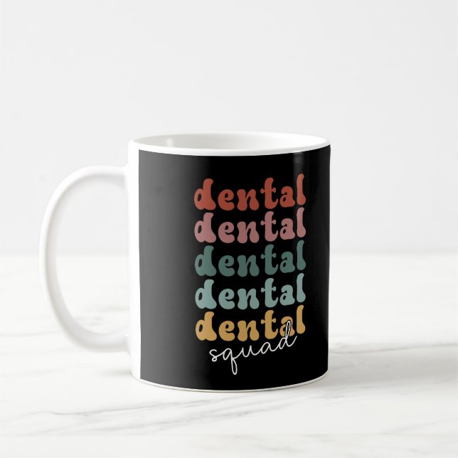 Taza De Café Escuadrón dental retro | Equipo dental | Personal  (Izquierda)